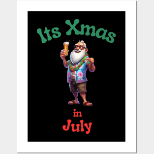 Santa Claus Christmas in July Posters and Art